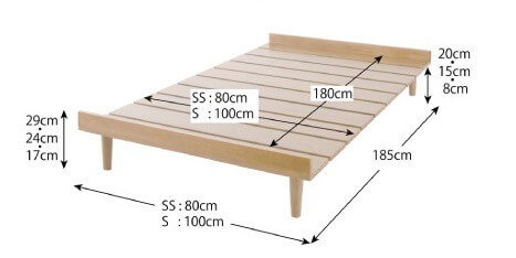 ショートサイズベッドのサイズ詳細