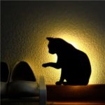 【2個セット】 猫 WALL LIGHT/LED照明 【1 ちょっかい】 音感センサー内蔵 自動消灯