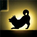 【2個セット】 柴犬 WALL LIGTH/LED照明 【3 ふりふり】 音感センサー内蔵 自動消灯
